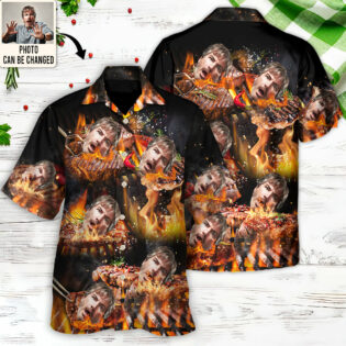 BBQ Grill Funny Style Custom Photo - Hawaiian Shirt - Personalized Photo Gifts for men and women, kids - Owl Ohh