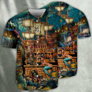 Pirate Skull Treasure Night On The Sea Style - Baseball Jersey - Owl Ohh