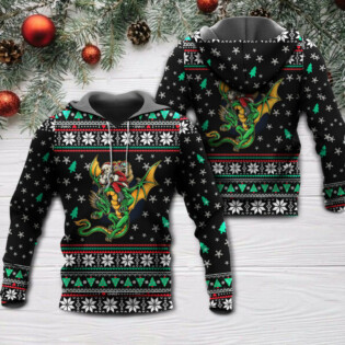 Christmas Santa Claus With Dragon - Hoodie - Owl Ohh - Owl Ohh