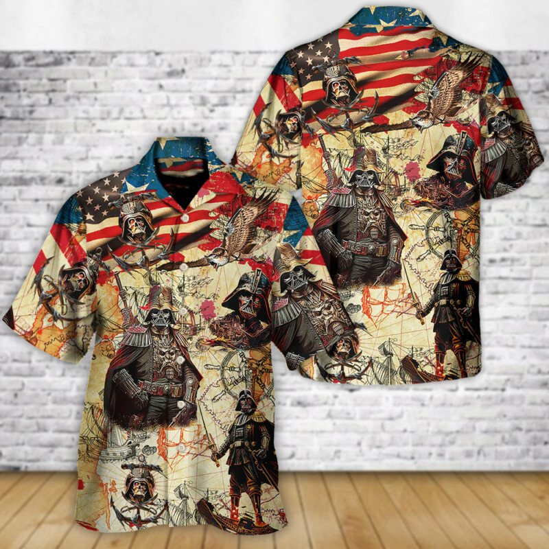 Independence Day Star Wars Darth Vader Pirates Home Is Where The Anchor Drops - Hawaiian Shirt - Owl Ohh-Owl Ohh