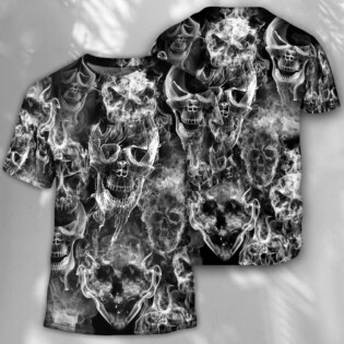 Skull Smoke Kill This Life - Round Neck T-shirt - Owl Ohh - Owl Ohh