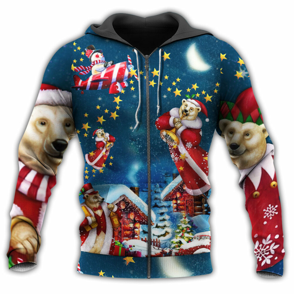 Christmas Bear Santa So Much Bright - Hoodie - Owl Ohh - Owl Ohh