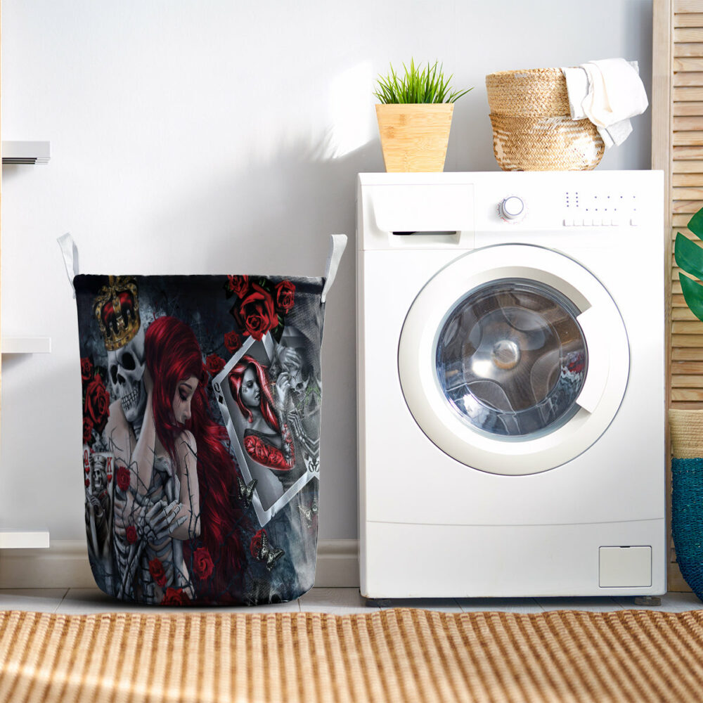 Skull Love Is Life Rose - Laundry Basket - Owl Ohh - Owl Ohh