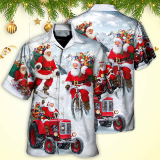 Christmas Having Fun With Santa Claus Gift For Xmas - Hawaiian Shirt - Owl Ohh for men and women, kids - Owl Ohh