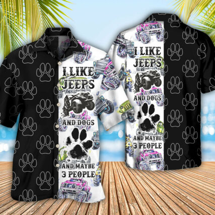 Jeeps I Like Jeeps And Dogs - Hawaiian Shirt - Owl Ohh - Owl Ohh