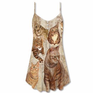 Cat If You Don't Like Cat You Don't Like Me - V-neck Sleeveless Cami Dress - Owl Ohh - Owl Ohh