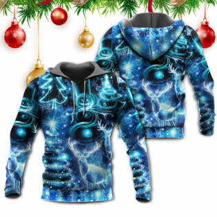 Christmas Deer Snow Man Tree Glow Light Style - Hoodie - Owl Ohh - Owl Ohh
