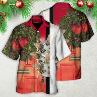 Christmas Cat Looking Forward To Christmas - Hawaiian Shirt - Owl Ohh - Owl Ohh