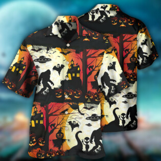 Halloween Ew People Bigfoot UFO - Hawaiian Shirt - Owl Ohh - Owl Ohh