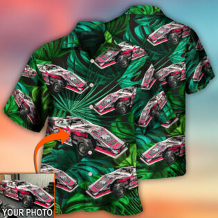 Car Dirty Track Racing Tropical Flower Custom Photo - Hawaiian Shirt - Owl Ohh - Owl Ohh