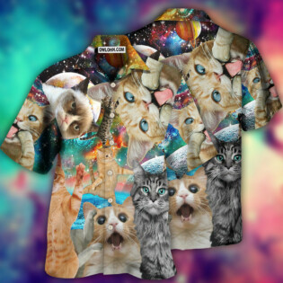 Cat Funny Amazing Galaxy - Hawaiian Shirt - Owl Ohh - Owl Ohh