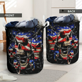 Skull Love America Forever - Laundry Basket - Owl Ohh - Owl Ohh