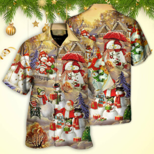 Christmas Snowman Couple Love Xmas Cool - Hawaiian Shirt - Owl Ohh - Owl Ohh