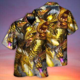 Dragon Gold Skull Lover Fight Art Style - Hawaiian Shirt - Owl Ohh - Owl Ohh