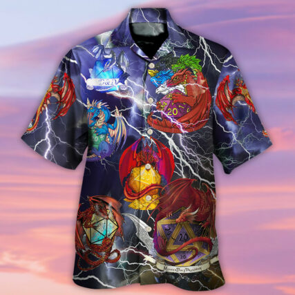 D20 Dragon Thunder Style - Hawaiian Shirt - Owl Ohh for men and women, kids - Owl Ohh