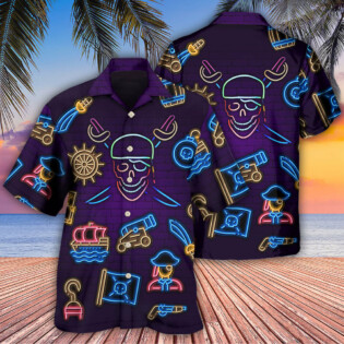 Pirate Neon Art Style - Hawaiian Shirt - Owl Ohh - Owl Ohh