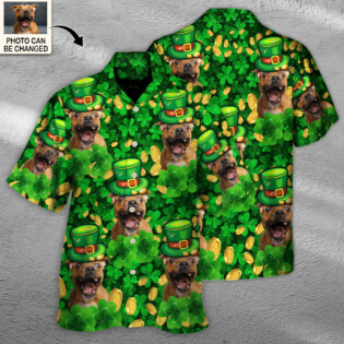 Dog ST Patrick's Day Dog Lover Funny Gift Custom Photo Personalized - Hawaiian Shirt - Personalized Photo Gifts for men and women, kids - Owl Ohh