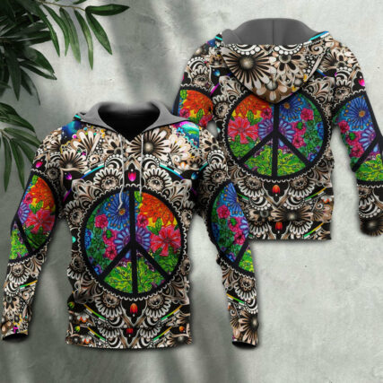 Hippie Peace Sign Galaxy - Hoodie - Owl Ohh - Owl Ohh