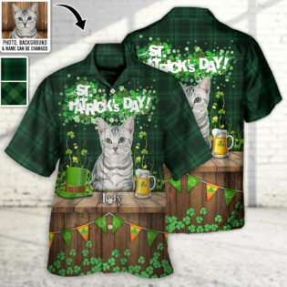 St.Patrick's Day Happy Luck Coin Gold Shamrock Custom Photo Personalized - Hawaiian Shirt - Personalized Photo Gifts for men and women, kids - Owl Ohh