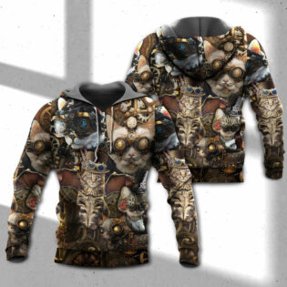 Cat Steampunk We're All Mad Here - Hoodie - Owl Ohh - Owl Ohh
