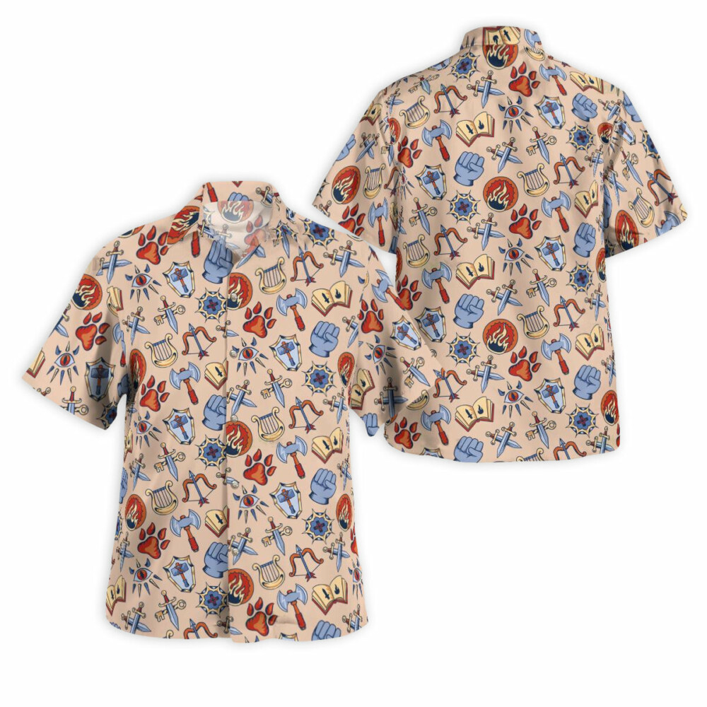 DnD Class Medieval icon - Hawaiian Shirt - Owl Ohh - Owl Ohh