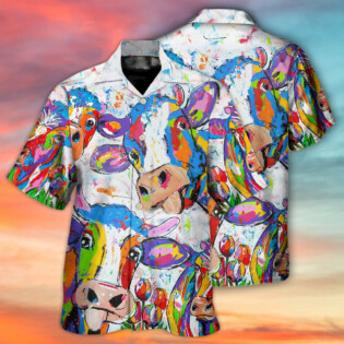 Cow Funny Amazing Colorful - Hawaiian Shirt - Owl Ohh - Owl Ohh