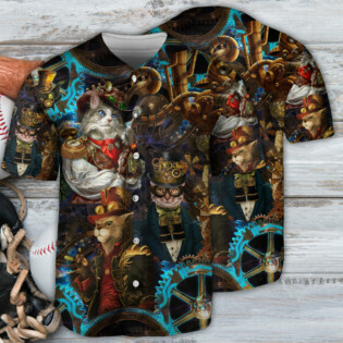 Cat Love Mechanic Cool Style - Baseball Jersey - Owl Ohh - Owl Ohh
