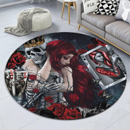 Skull Love Is Life Rose - Round Mat - Owl Ohh - Owl Ohh