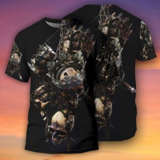 Skull Only In Their Death Can A King Live Forever - Round Neck T-shirt - Owl Ohh - Owl Ohh