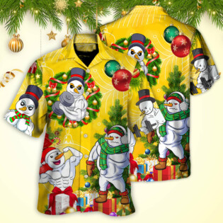 Christmas Frosty The Swoleman Snowman Workout Funny - Hawaiian Shirt - Owl Ohh for men and women, kids - Owl Ohh