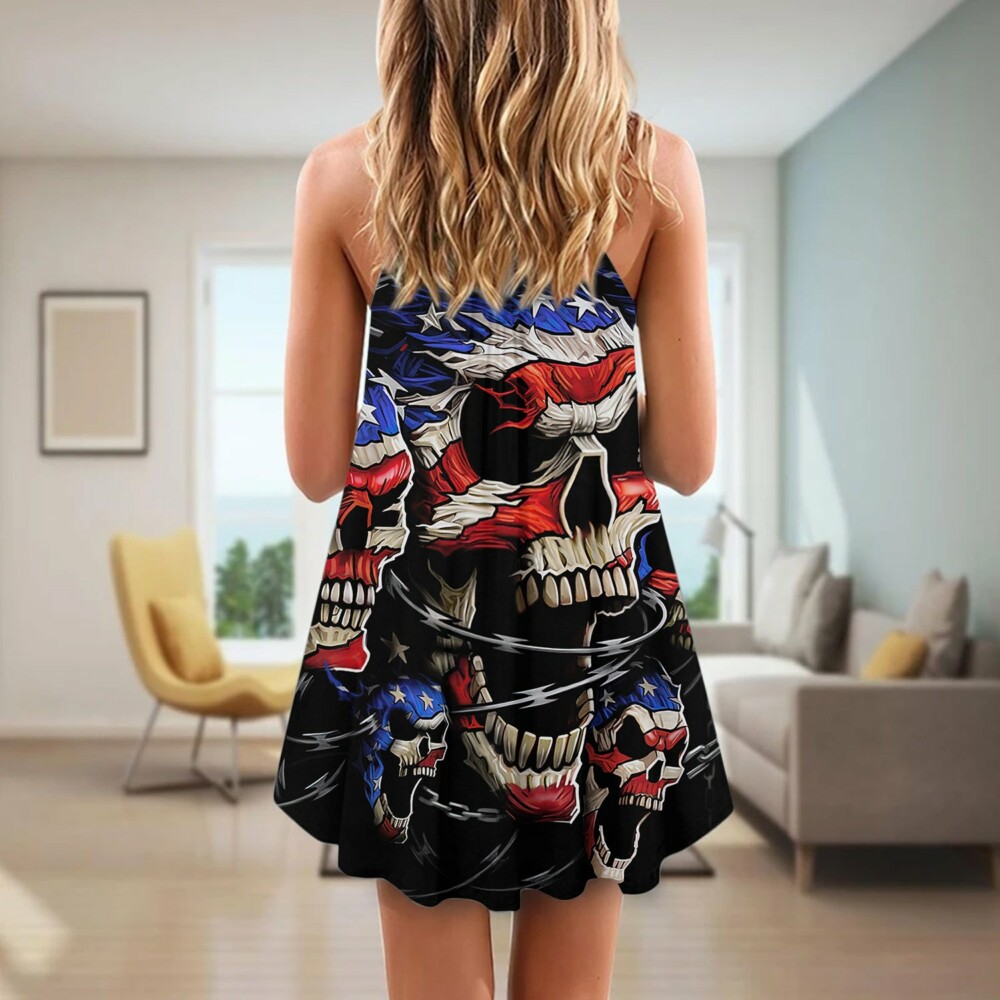 Skull Love America Forever - Summer Dress - Owl Ohh - Owl Ohh