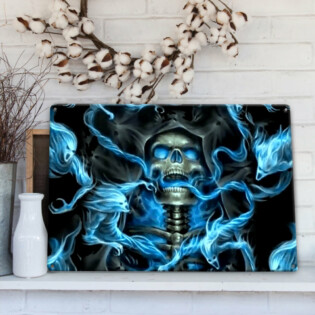 Skull Black Ground Thunder - Metal Sign - Owl Ohh - Owl Ohh