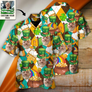 St Patrick's Day This Is My St Patrick's Day Shirt Funny Custom Photo - Hawaiian Shirt - Personalized Photo Gifts for men and women, kids - Owl Ohh