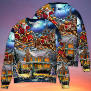Christmas Santa Claus Snowman Family In Love Light Art Style - Sweater - Ugly Christmas Sweaters - Owl Ohh - Owl Ohh
