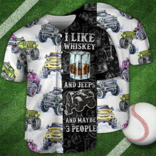 Jeep I Like Whiskey And Jeeps - Baseball Jersey - Owl Ohh - Owl Ohh