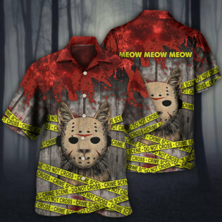 Cat Halloween Horror Cat - Hawaiian Shirt - Owl Ohh - Owl Ohh