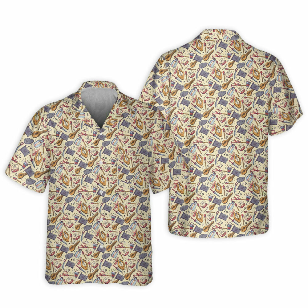 DnD Bard With Sword And Music Pattern - Hawaiian Shirt - Owl Ohh - Owl Ohh