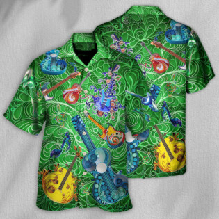 Guitar Love Green - Hawaiian Shirt - Owl Ohh-Owl Ohh