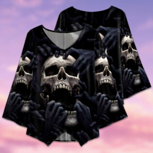 Skull Dark Screaming Amazing - V-neck T-shirt - Owl Ohh - Owl Ohh
