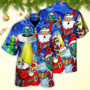 Christmas Santa Is An Alien Magic Night Funny - Hawaiian Shirt - Owl Ohh for men and women, kids - Owl Ohh
