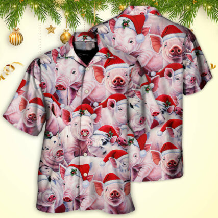 Christmas Piggies Funny Xmas Is Coming Art Style - Hawaiian Shirt - Owl Ohh - Owl Ohh