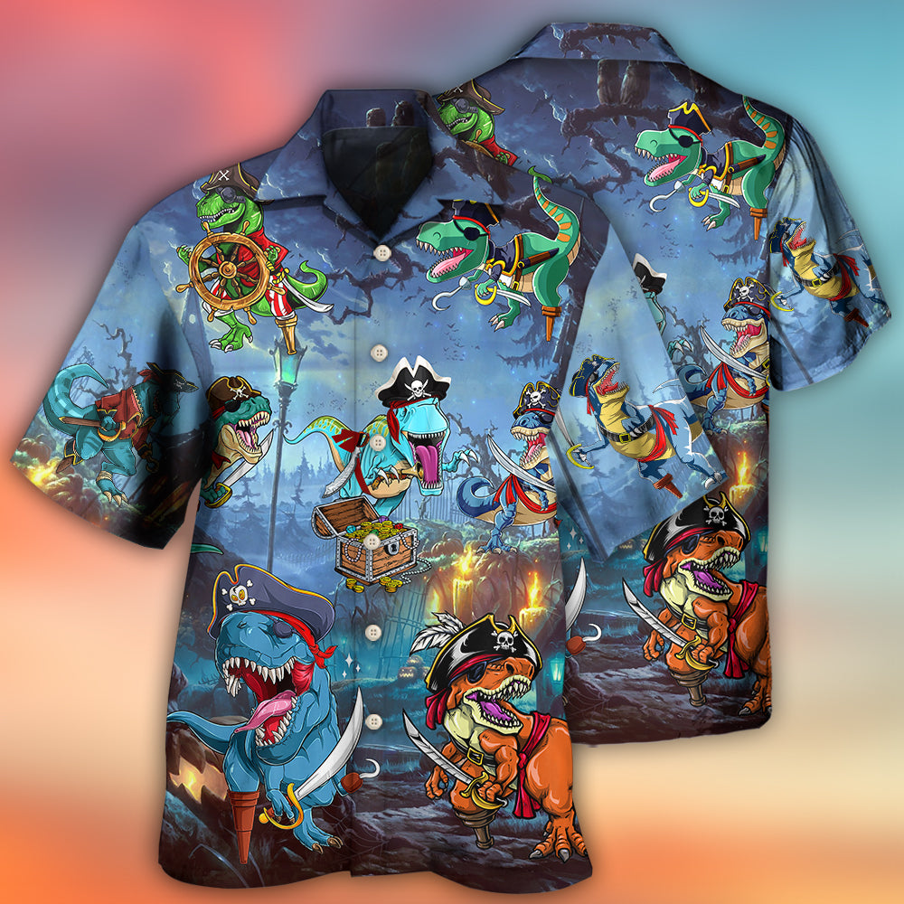 Halloween Pirate Dinosaur Scary - Hawaiian Shirt - Owl Ohh - Owl Ohh