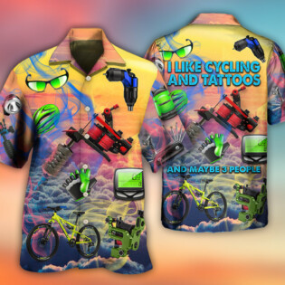 Cycling And Tatoo Lover Dream Sky - Hawaiian Shirt - Owl Ohh - Owl Ohh