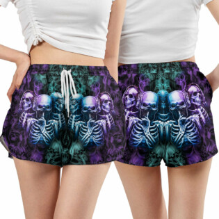 Skull Neither Hear Nor See - Women's Casual Short - Owl Ohh - Owl Ohh