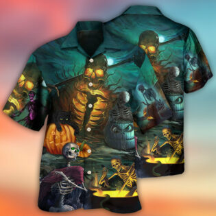 Halloween Skull Dark Scary - Hawaiian Shirt - Owl Ohh - Owl Ohh