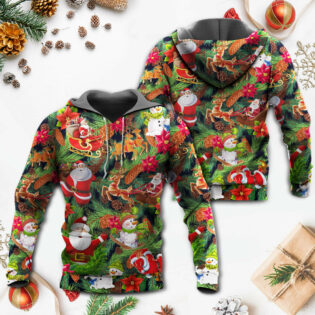 Christmas Santa Snowman Merry Xmas To Everyone - Hoodie - Owl Ohh - Owl Ohh