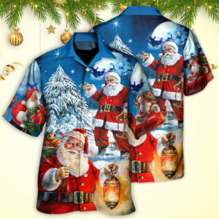 Christmas Santa Claus Story Nights Christmas Is Coming Painting Style - Hawaiian Shirt - Owl Ohh for men and women, kids - Owl Ohh