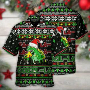 Christmas Godzila Falalalala Xmas - Hawaiian Shirt - Owl Ohh for men and women, kids - Owl Ohh