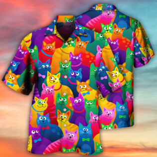 Cat Funny Colorful Style - Hawaiian Shirt - Owl Ohh - Owl Ohh