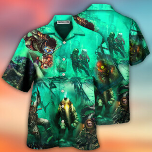 Diving Monster Under The Sea Art Style - Hawaiian Shirt - Owl Ohh - Owl Ohh